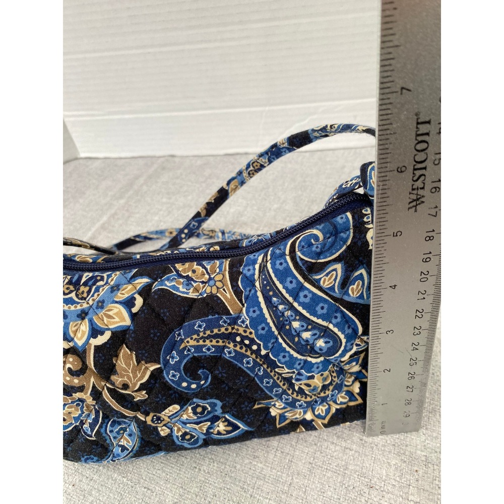 Vera Bradley Shoulder Bag Women Small Blue Moon Blooms Quilted Paisley Excellent - Picture 10 of 13